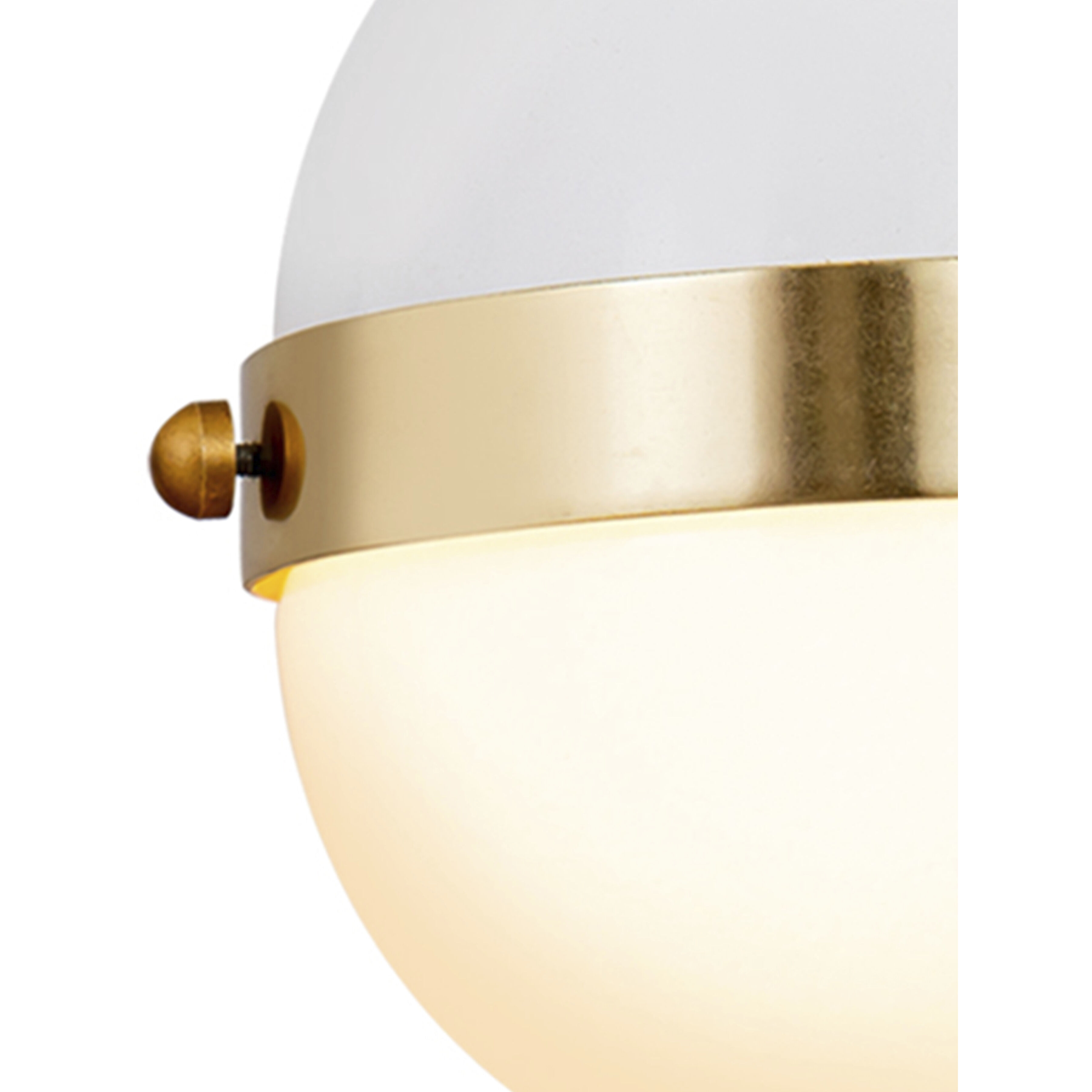 Harmelin 1 Light 7 inch White with Satin Brass Mini Pendant Ceiling Light