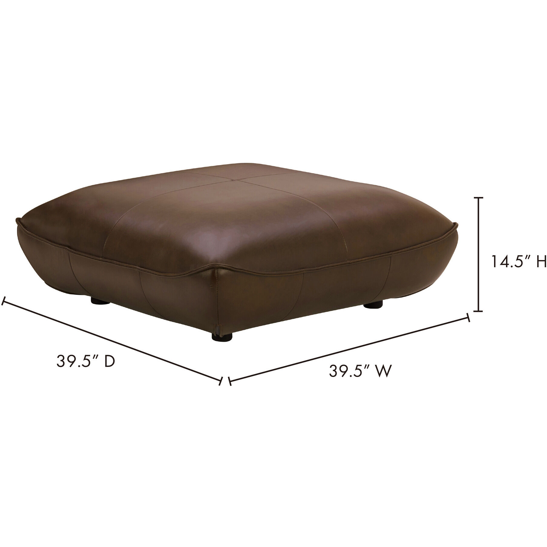 Zeppelin 14.6 inch Brown Ottoman