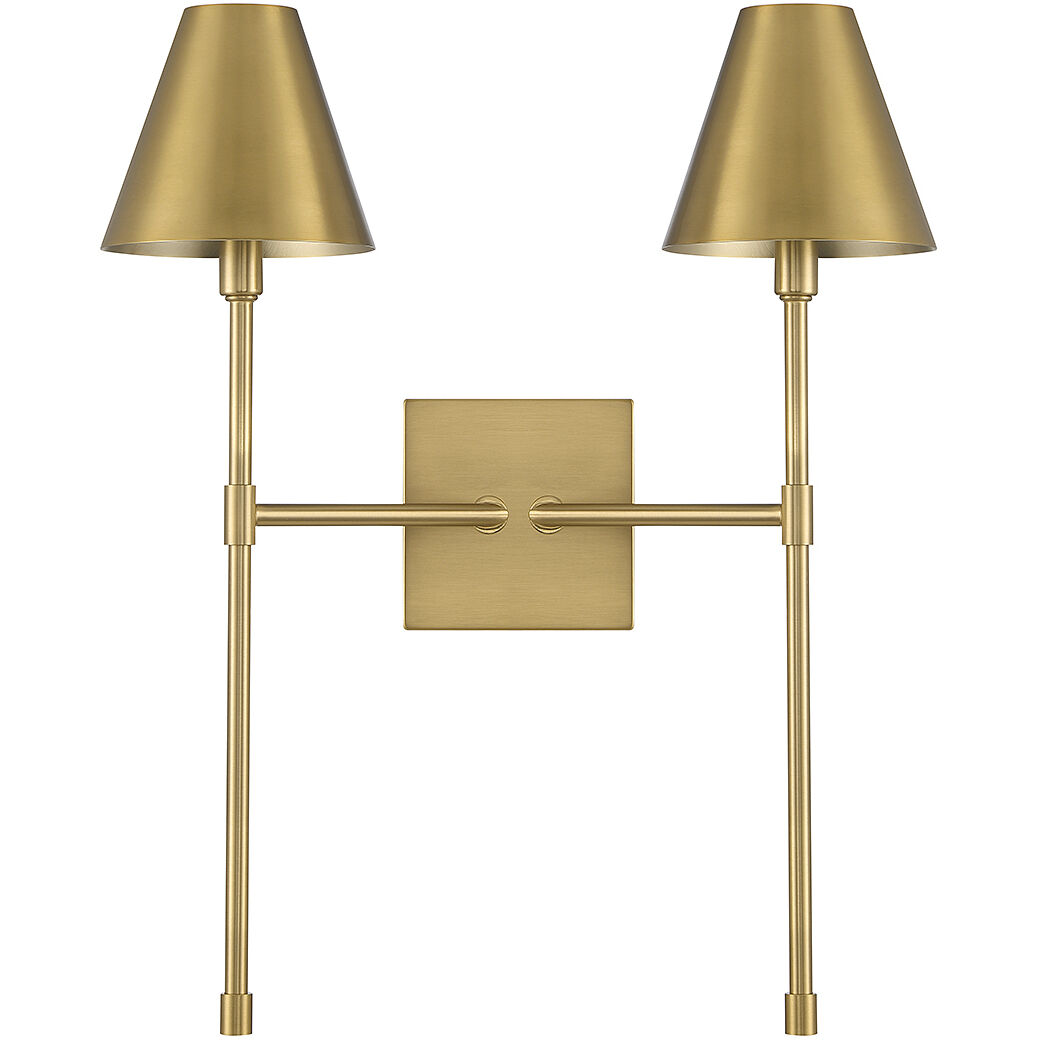 Jefferson 2 Light 16 inch Warm Brass Wall Sconce Wall Light