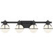 Pierce 4 Light 32 inch Matte Black Bathroom Vanity Light Wall Light