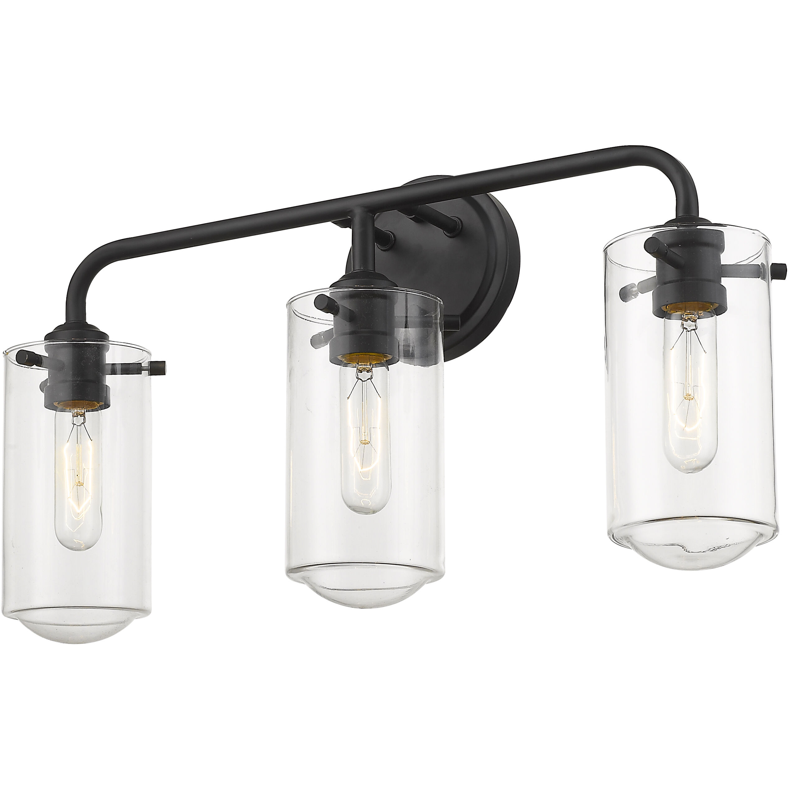 Delaney 3 Light 22 inch Matte Black Vanity Wall Light