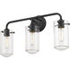 Delaney 3 Light 22 inch Matte Black Vanity Wall Light