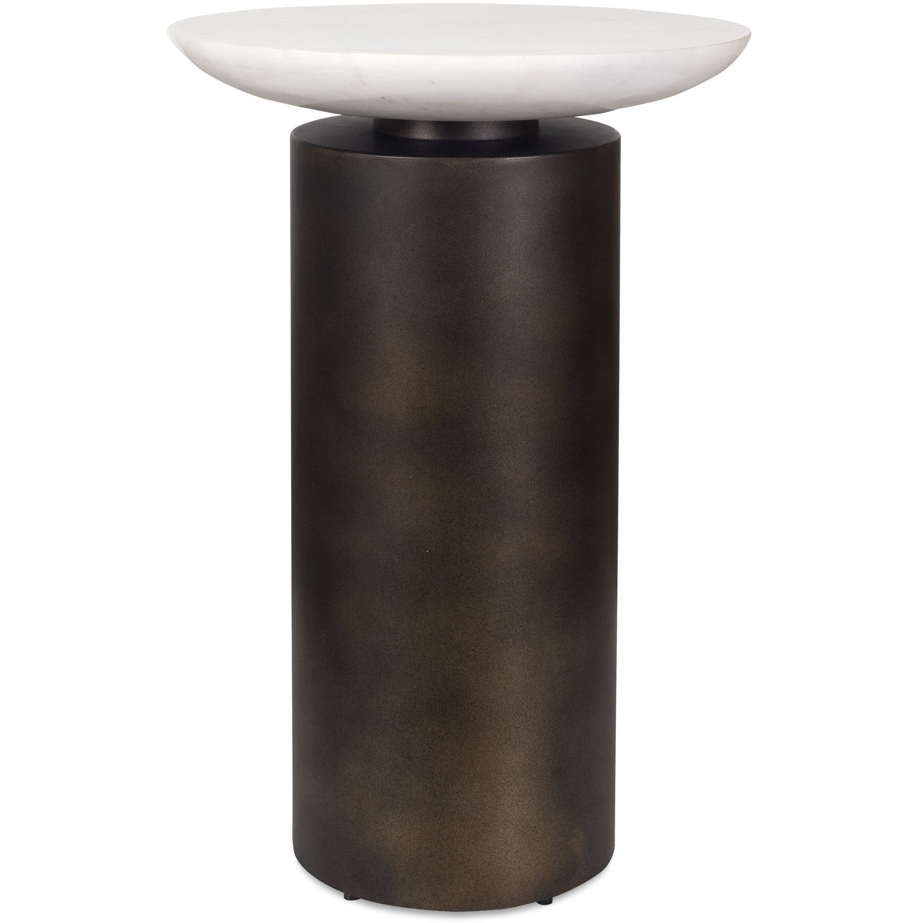Olso 21 X 14 inch Dark Bronze and White Marble Outdoor Accent Table