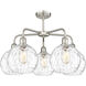 Athens Water Glass 5 Light 26 inch Satin Nickel Chandelier Ceiling Light