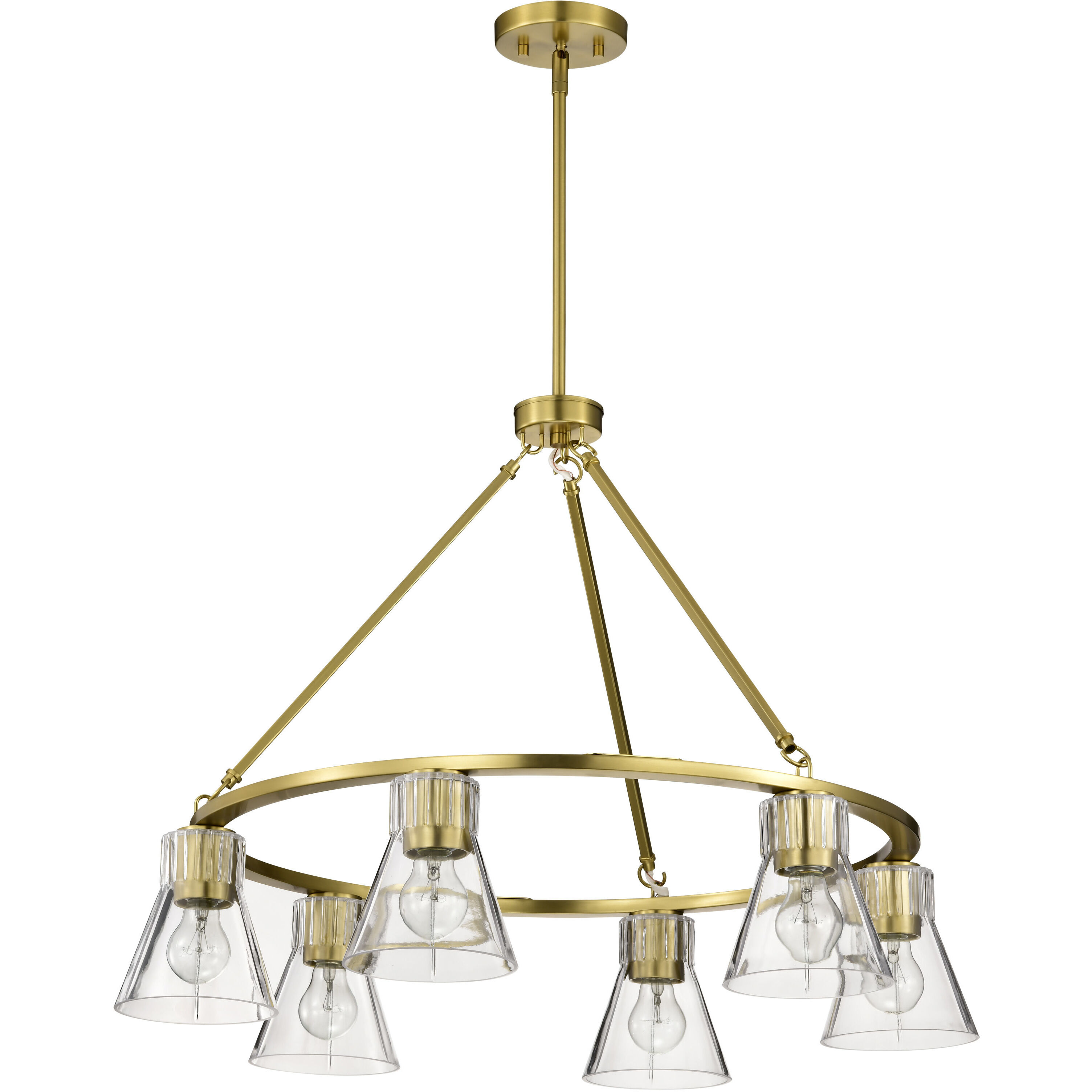 Gianna 30 inch Vintage Brass Chandelier Ceiling Light