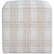 Joie 18 inch Chenille In Porcelain Plaid Ottoman