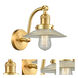Franklin Restoration Halophane 1 Light 9 inch Satin Gold Sconce Wall Light in Clear Halophane Glass, Franklin Restoration