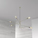 Transitional 6 Light 50 inch Aged Brass Pendant Ceiling Light