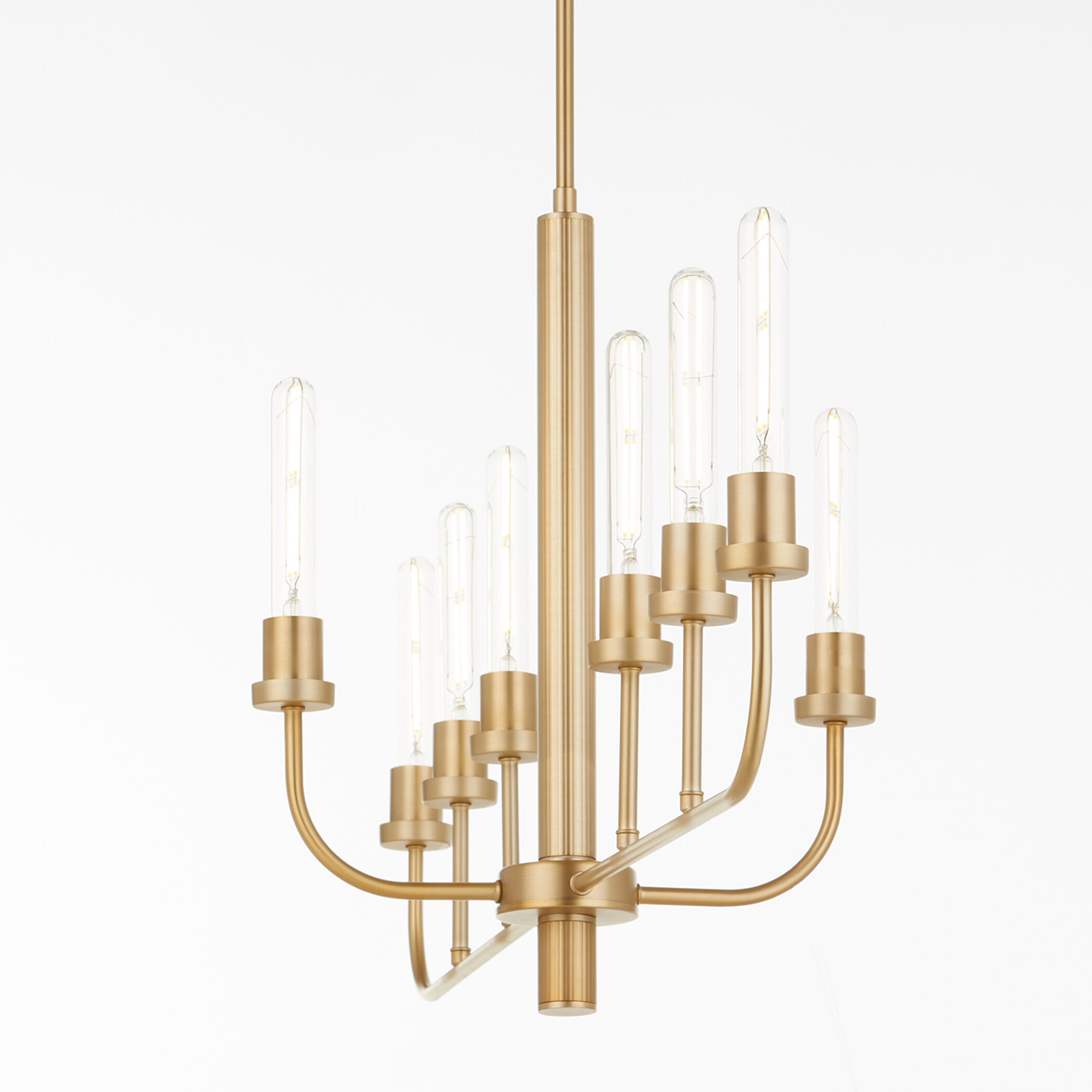 Sheridan 8 Light 44 inch Aged Brass Linear Chandelier Ceiling Light