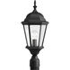 Welbourne 1 Light 22 inch Textured Black Outdoor Post Lantern in Clear Beveled, Standard