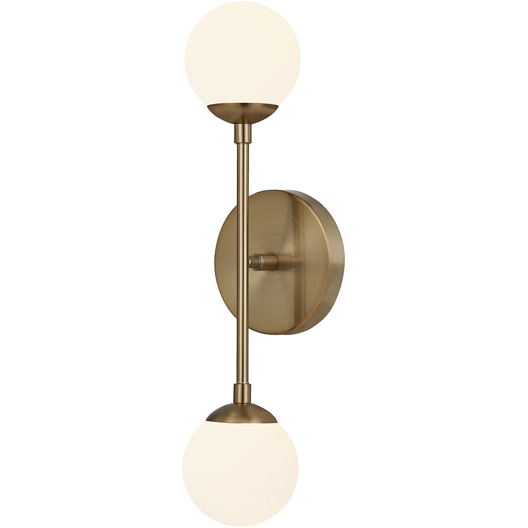 Fusion Collection - Noho Family 2 Light 4.5 inch Brushed Brass ADA Wall Sconce Wall Light in 4" D x 4.5" W x 16.5" H, EVOLV