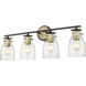 Shelby 4 Light 30 inch Oil Rubbed Bronze and Antique Brass Vanity Light Wall Light