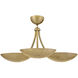 Glenn 3 Light 36 inch Heritage Brass with Gold Leaf Chandelier Ceiling Light