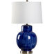 MarketPlace 31 inch 100 watt Cobalt Blue Glaze Table Lamp Portable Light