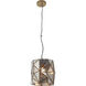 Geo-Gem 1 Light 13.2 inch Brass Antique Mini Pendant Ceiling Light