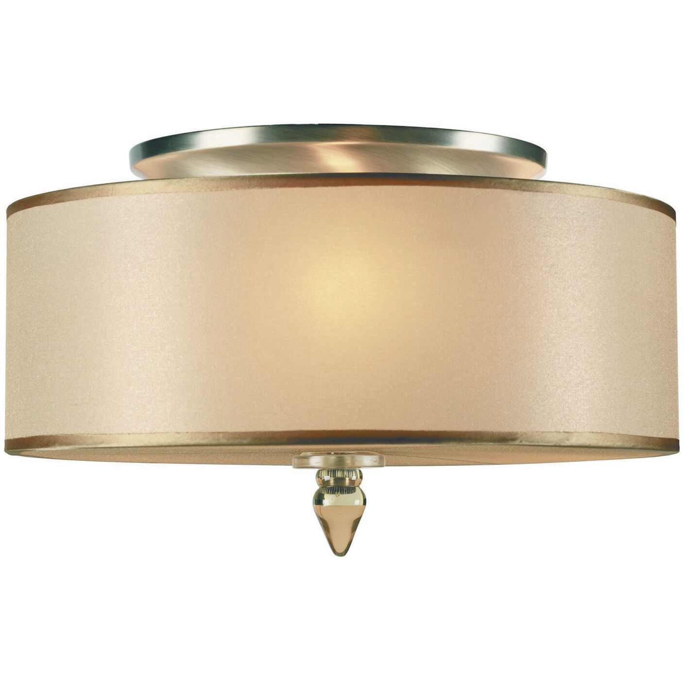 Luxo 3 Light 14 inch Antique Brass Semi Flush Ceiling Light