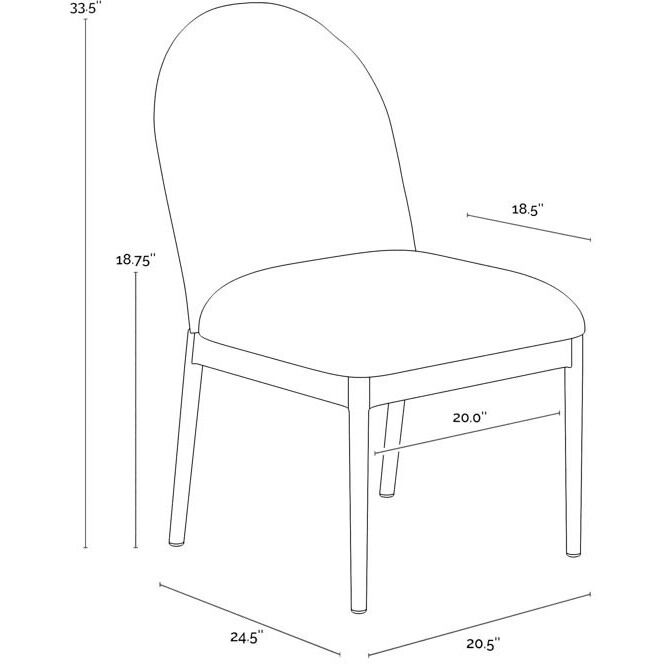 Calandri Black / Louis Cream Outdoor Dining Chair, Set Of 2