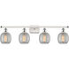 Ballston Belfast LED 36 inch White and Polished Chrome Bath Vanity Light Wall Light in Clear Crackle Glass, Ballston