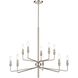 Saginaw 10 Light 34 inch Satin Nickel Chandelier Ceiling Light