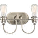 Uptown Edison 2 Light 12.5 inch Plated Pewter Bath Light Wall Light