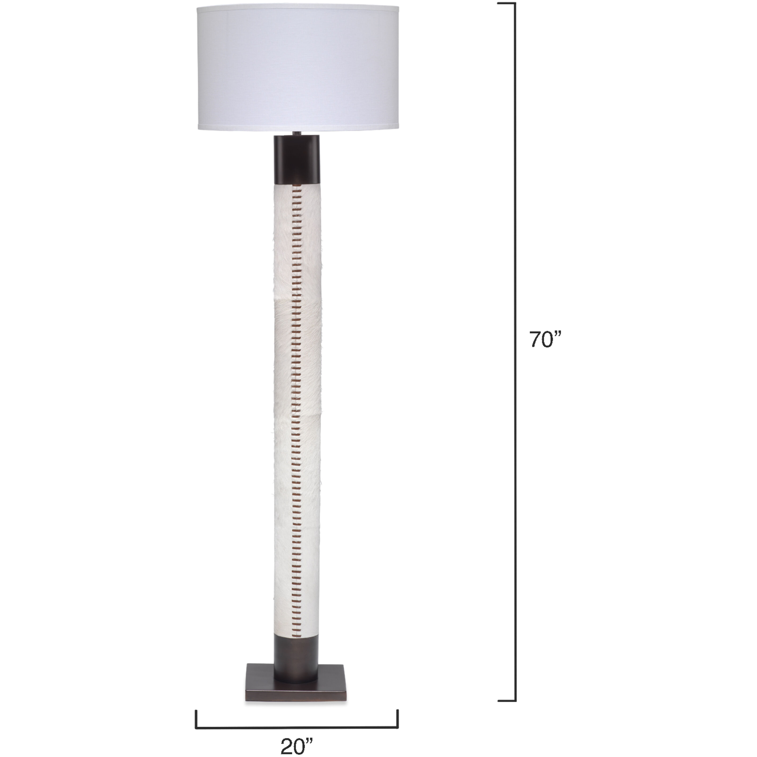 Sheridan 70 inch 150.00 watt White Hide & Oil Rubbed Bronze Metal Floor Lamp Portable Light