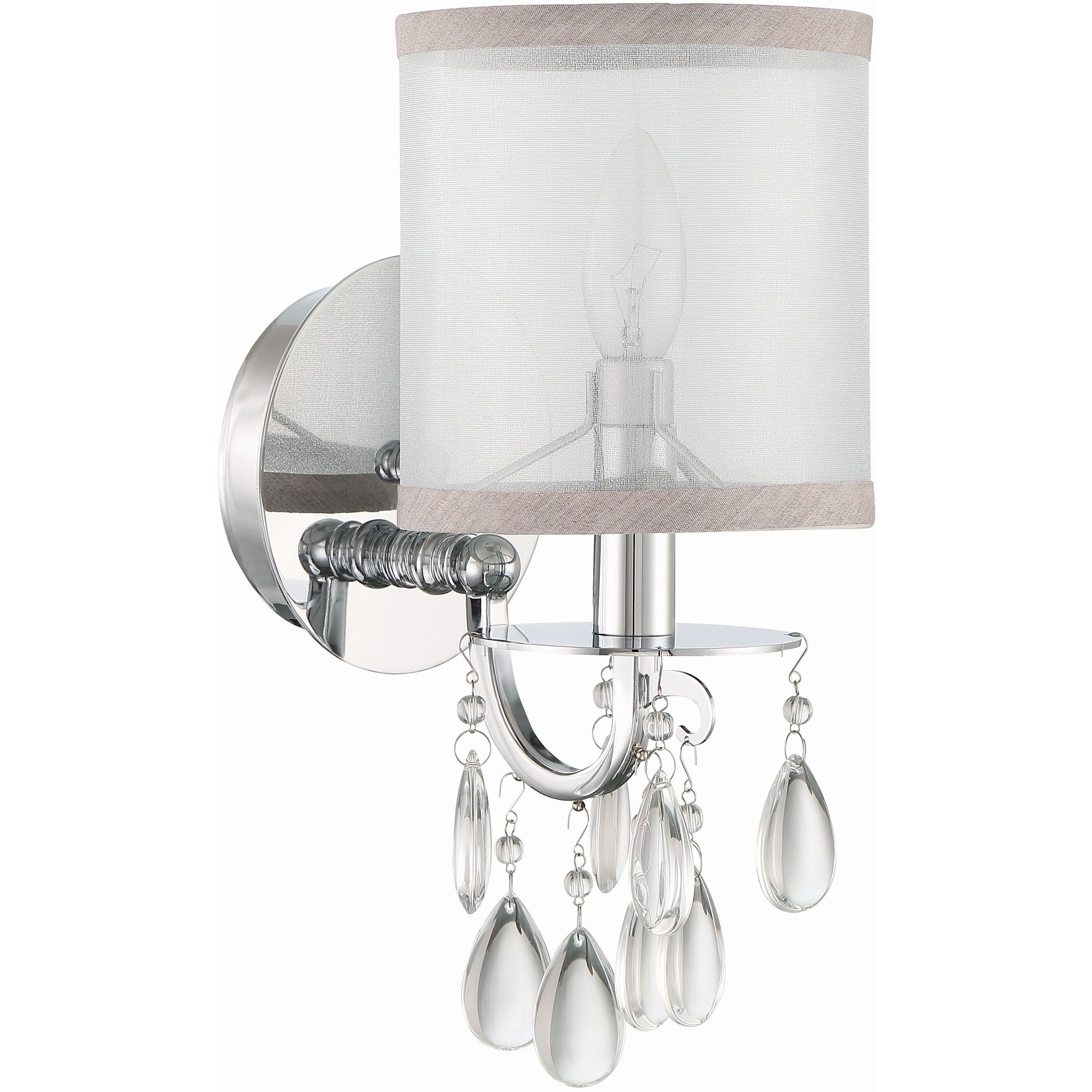 Hampton Bath Sconce Wall Light in Polished Chrome