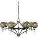 Calista 8 Light 40 inch Polished Nickel with Matte Black Accents Dining Chandelier Ceiling Light