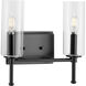 Elara 2 Light 13 inch Matte Black Bath Vanity Wall Light