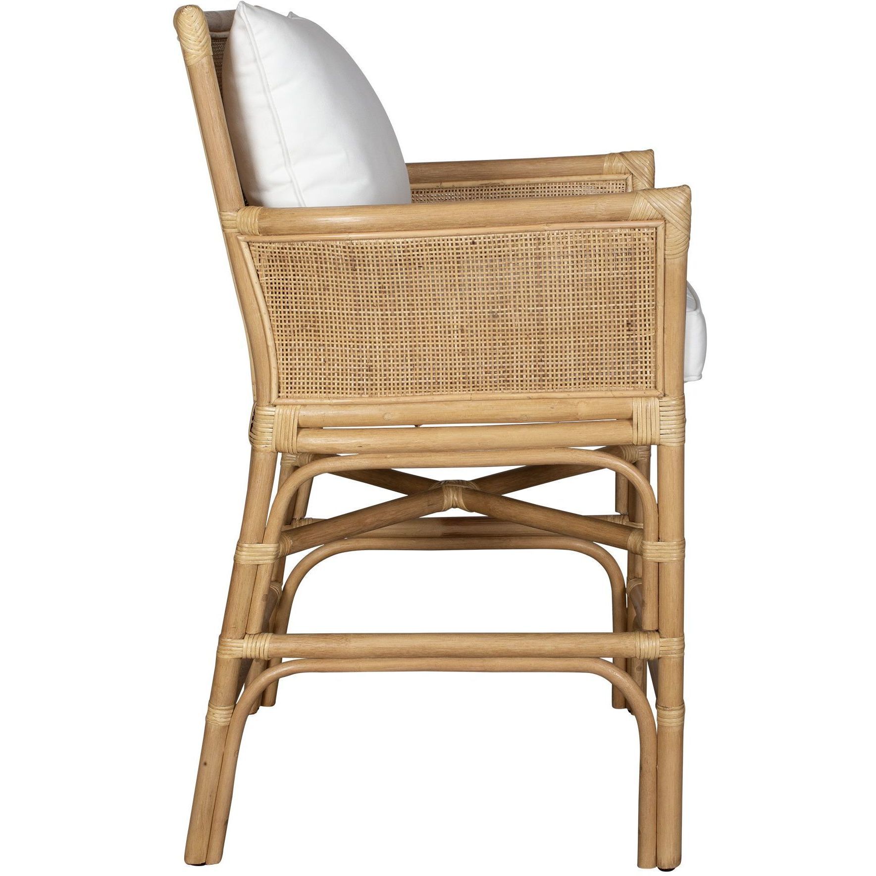 Pacific 39.5 inch White and Natural Rattan Counter Stool
