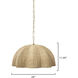 Rosemary 1 Light 24 inch Antique Brass Pendant Ceiling Light, Inline