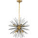 Timber 8 Light 20 inch Brass and Black Pendant Ceiling Light