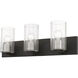 Zurich 3 Light 24 inch Black with Brushed Nickel Accents Vanity Sconce Wall Light