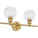 Syracuse 2 Light 19 inch Brass Wall sconce Wall Light