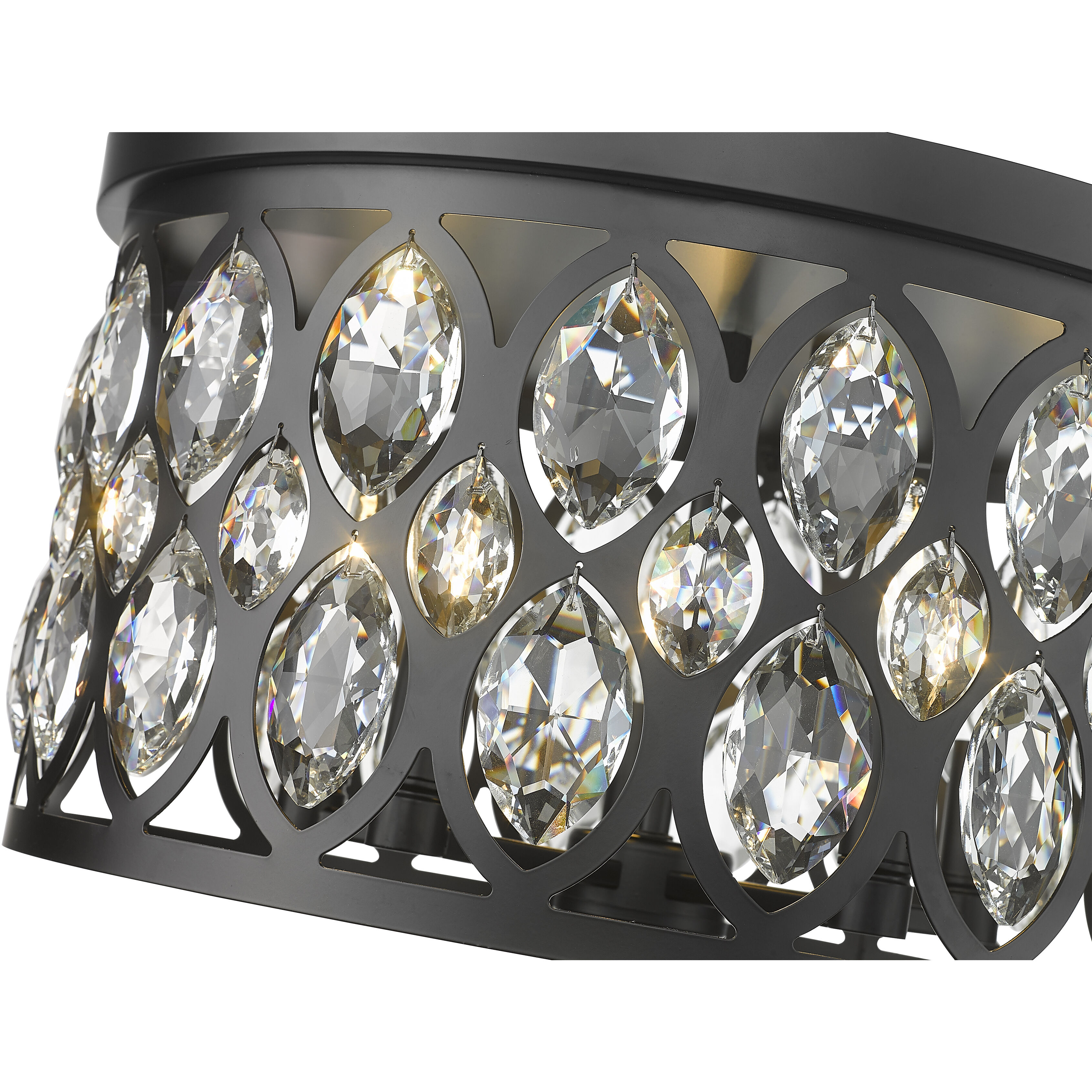 Dealey 5 Light 18 inch Matte Black Flush Mount Ceiling Light