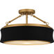 Dylan 3 Light 16 inch Matte Black Semi-Flush Mount Ceiling Light, Medium