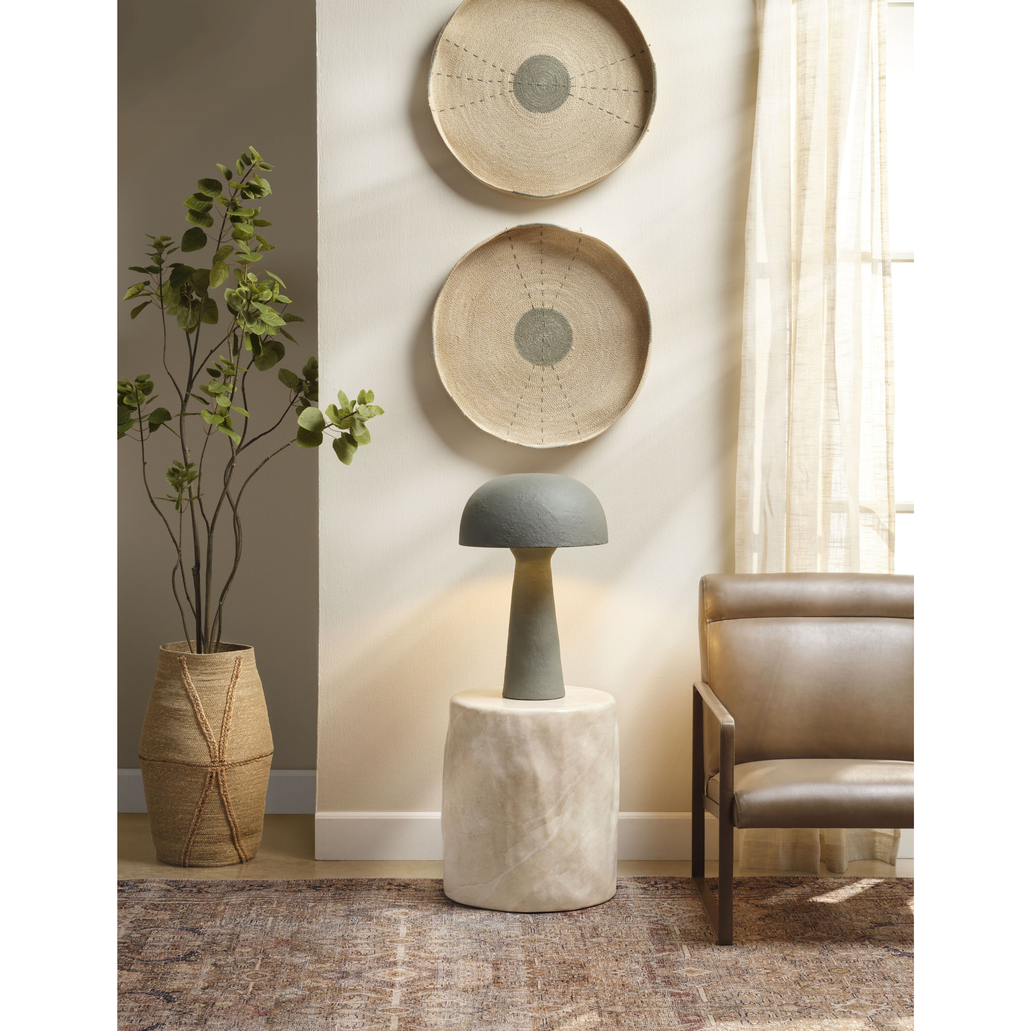 Papier 22.5 inch 60 watt Textured Lichen Green Table Lamp Portable Light, Inline