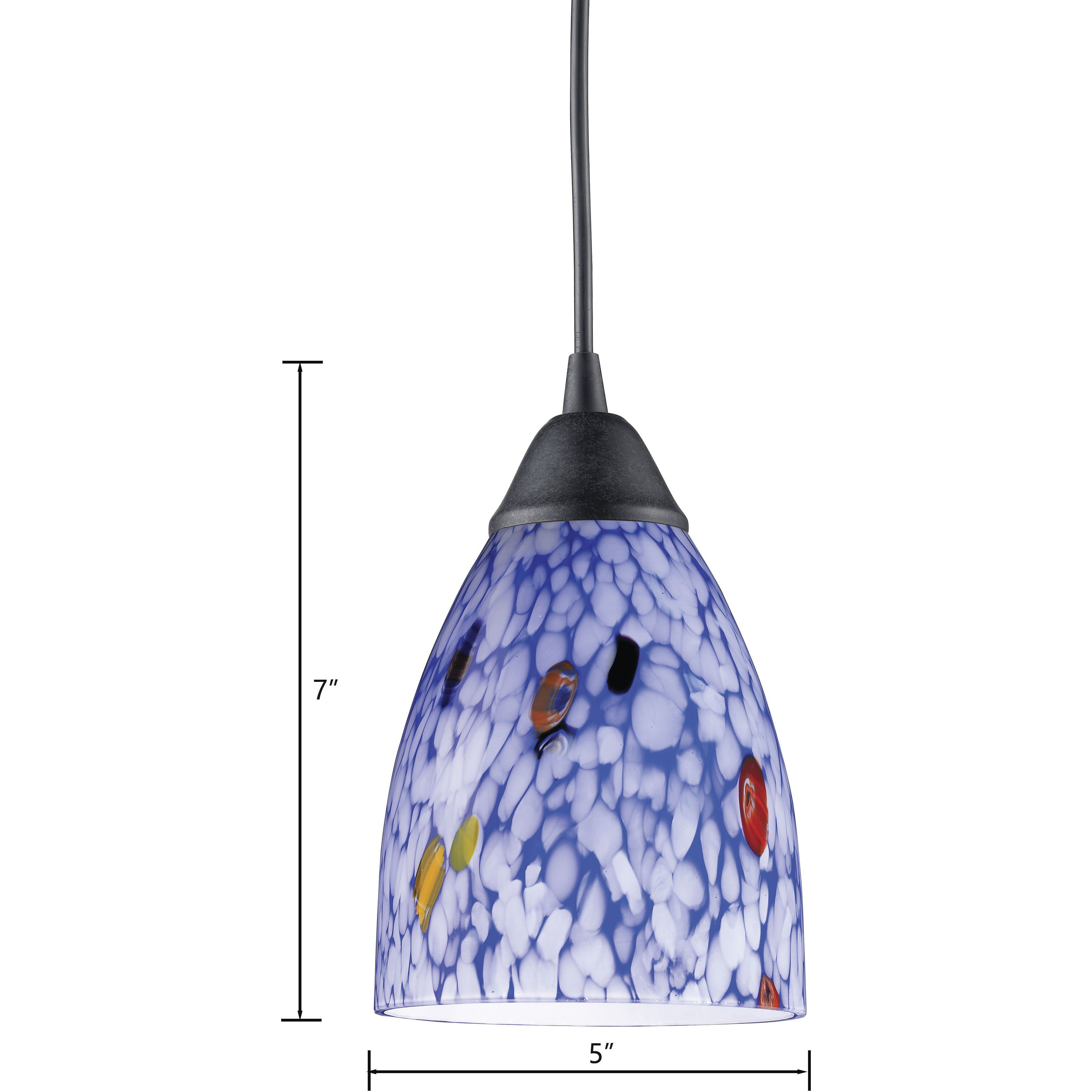 Classico 1 Light 5 inch Dark Rust Pendant Ceiling Light
