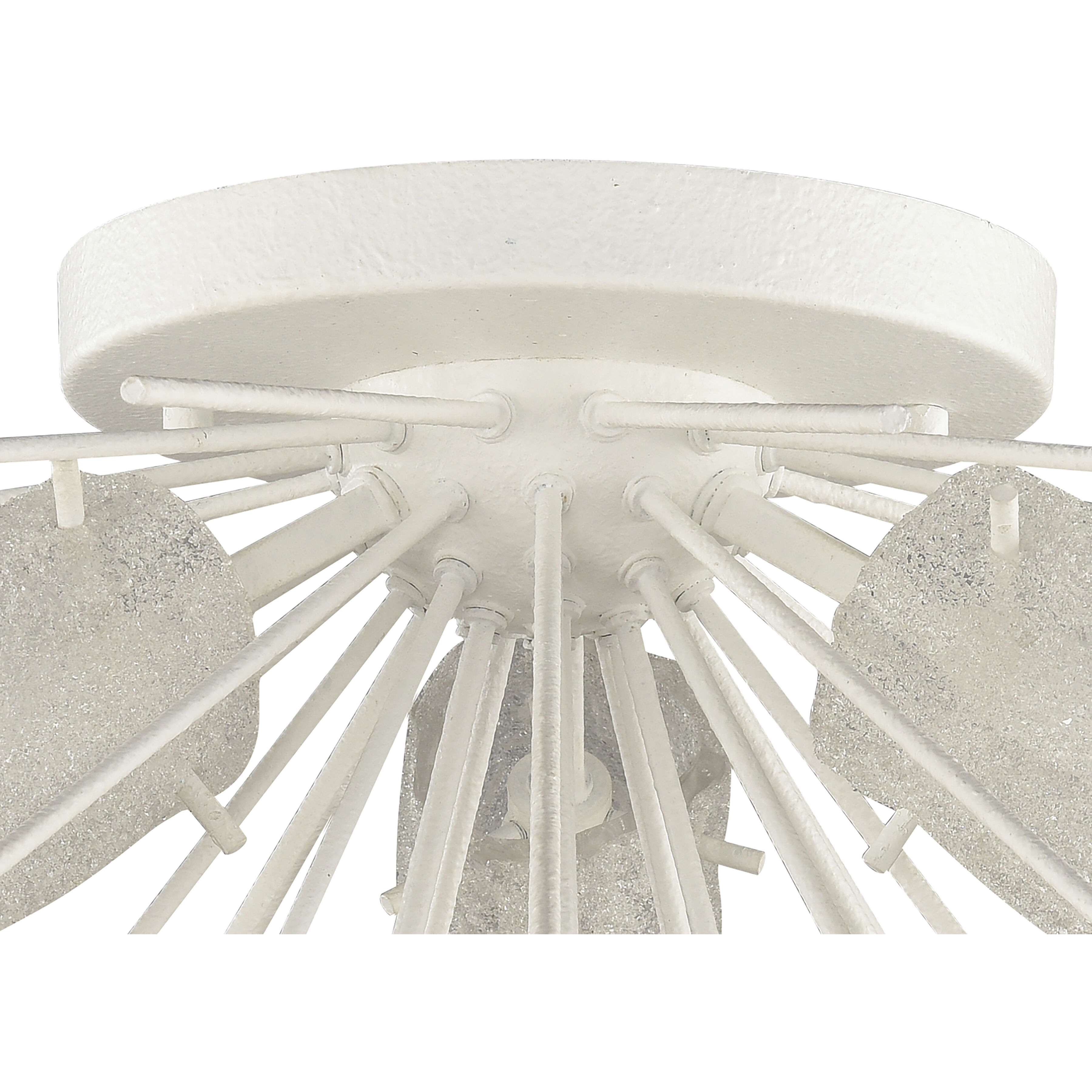 Sea Urchin 3 Light 20 inch White Coral Semi Flush Mount Ceiling Light