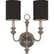 Willow Park 2 Light 14.12 inch Antique Nickel Wall Sconce Wall Light