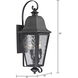 Forged Brookridge 3 Light 30 inch Charcoal Outdoor Wall Sconce