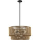 Eco Collection - Milos Family 6 Light 24 inch Matte Black and Natural Semi-Flush Ceiling Light in 24" D x 24" W x 12.5" H, EVOLV