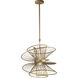 Zeta Suspension Pendant Ceiling Light in Natural Aged Brass
