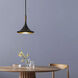 Lodi LED 13 inch Matte Black and Walnut Pendant Ceiling Light
