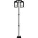 Nyack 6 Light 93 inch Black with Brushed Nickel Cluster Outdoor Post Light