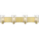 Beckett 4 Light 34 inch Olde Brass Vanity Wall Light
