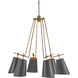 Jean-louis 6 Light 30 inch Old Brass/Marbella Black/Contemporary Gold Leaf Chandelier Ceiling Light