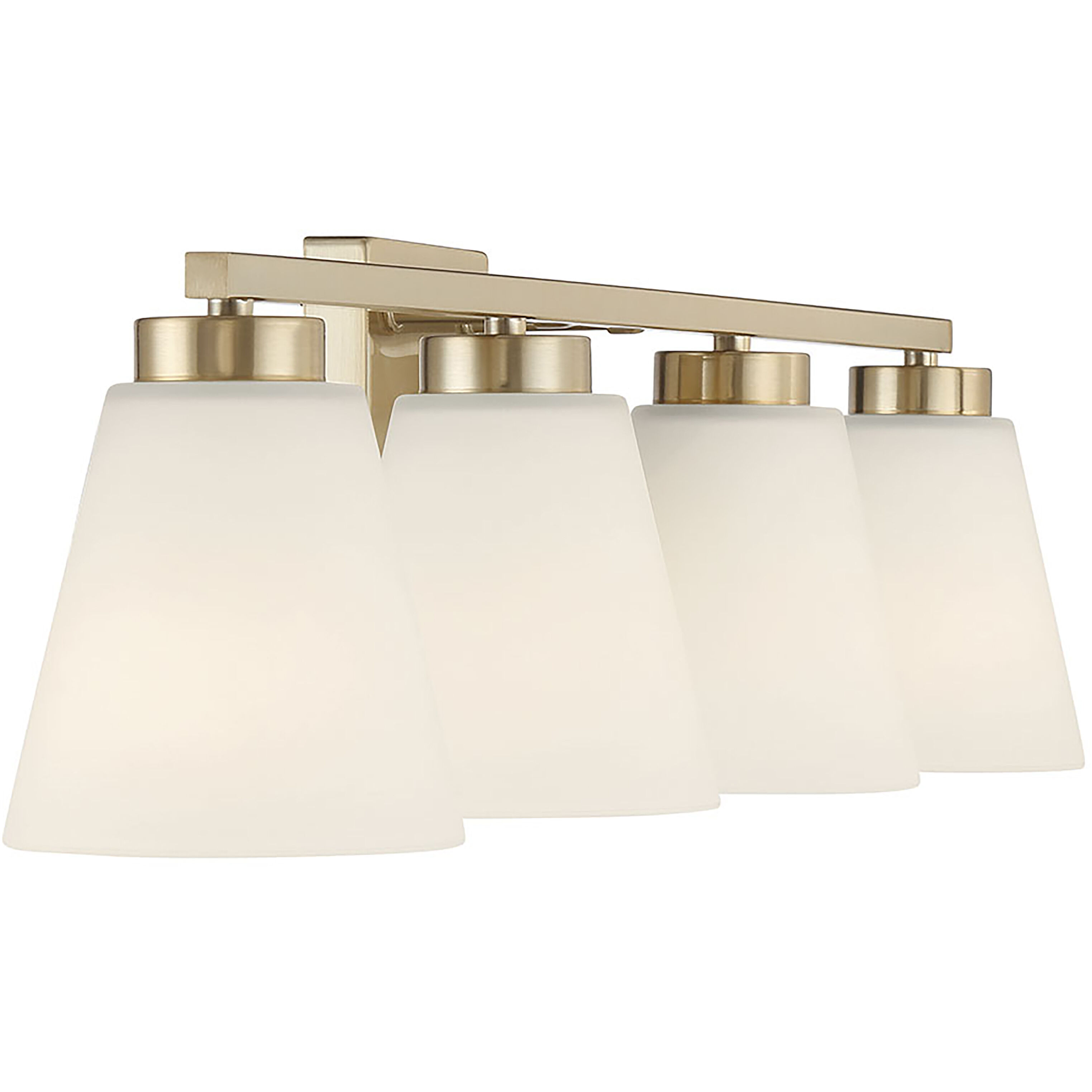 Strayhan 4 Light 31 inch Modern Gold Bathroom Vanity Light Wall Light