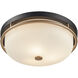 Fusion Collection - Tilburg Family 3 Light 15.75 inch Matte Black and Brass and Opal Flush-Mount Ceiling Light, EVOLV
