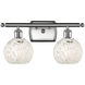 Ballston White Mouchette 2 Light 16 inch Brushed Satin Nickel Bath Vanity Light Wall Light