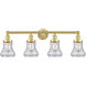 Bellmont 4 Light 33.5 inch Satin Gold Bath Vanity Light Wall Light in Seedy Glass